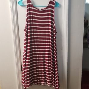 Women's XL Stretchy Old Navy Red/White Dress